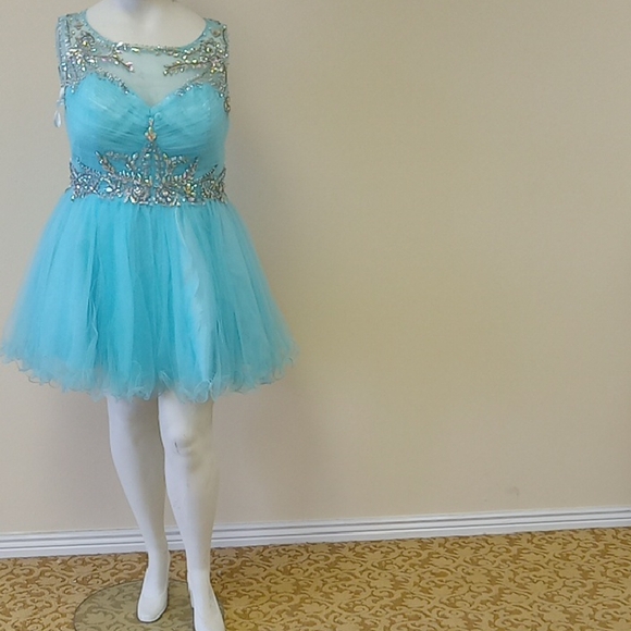 May Queen Turquoise Homecoming Dress - Picture 1 of 6
